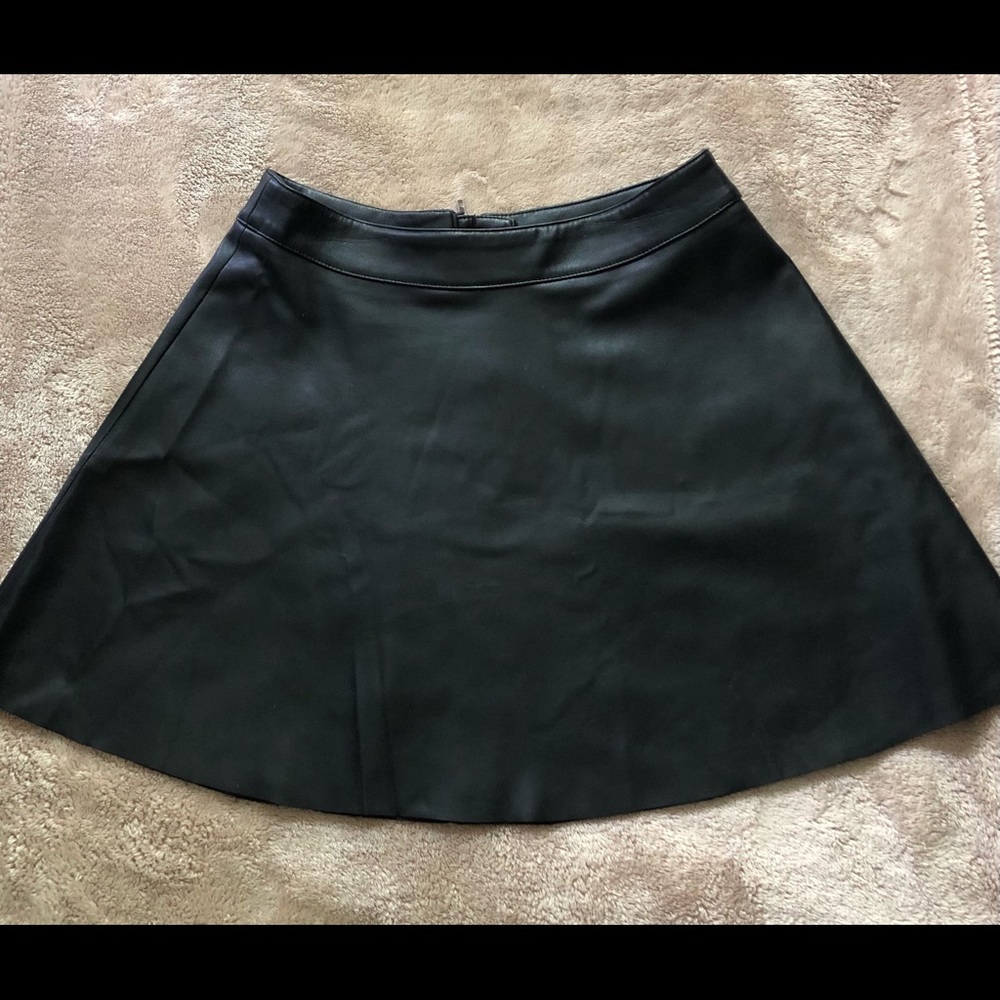 Black leather skirt
